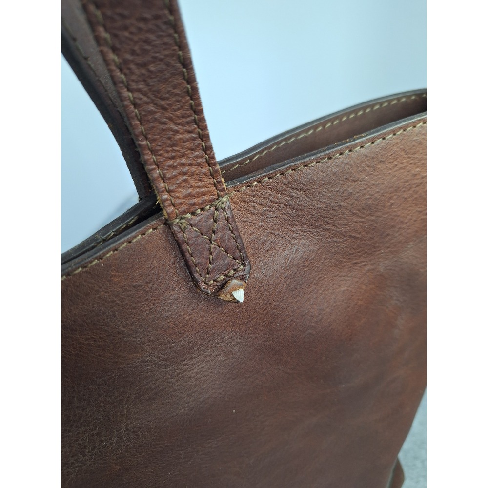 Buffalo‎ Jackson Brown Leather Tote Bag Shoulder Bag Full Grain Minimalist - Picture 12 of 16